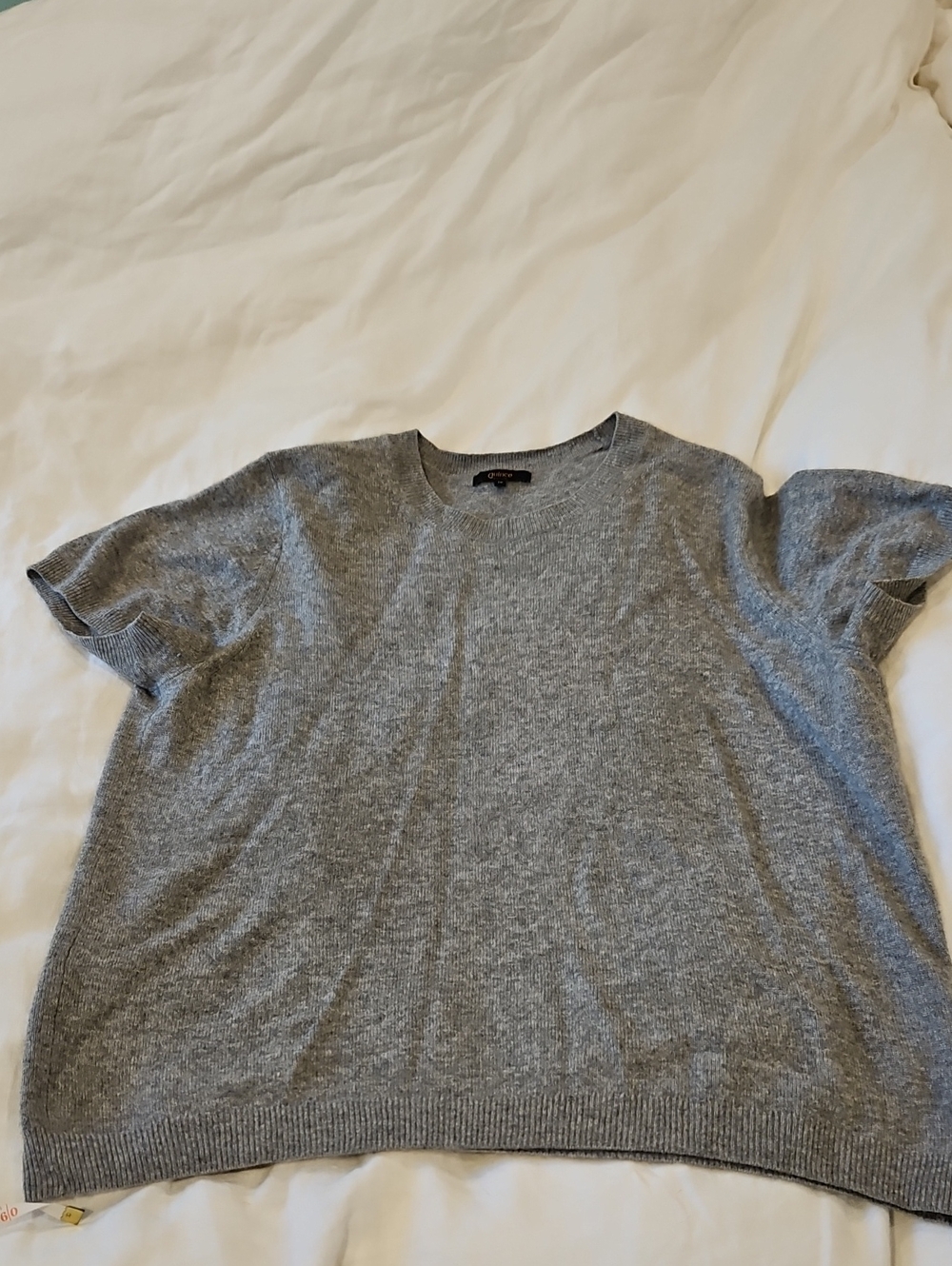Quince 100% Cashmere Crewneck T-shirt Gray